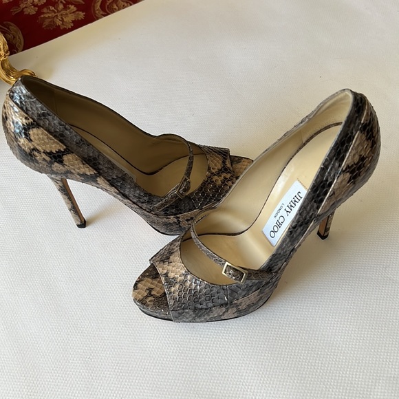 Jimmy Choo London snakeskin stiletto high heels  37 Italy - Picture 3 of 16